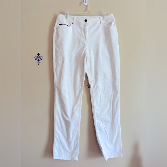 Chicos corduroy pants winter white Chicos size 1 USA size 8-10 - Picture 1 of 5
